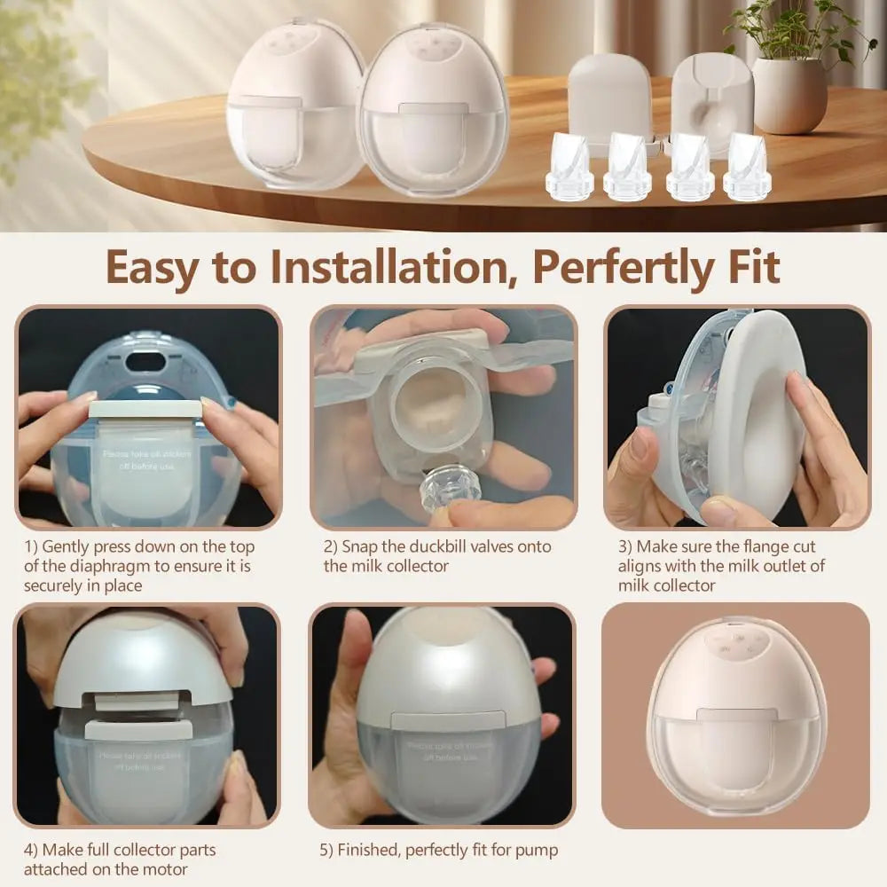 Breast Pump Parts, Duckbill Valves and Silicone Diaphragm Compatible with eufy S1 Pro/S1/E10/E20 Wearable Breast Pump