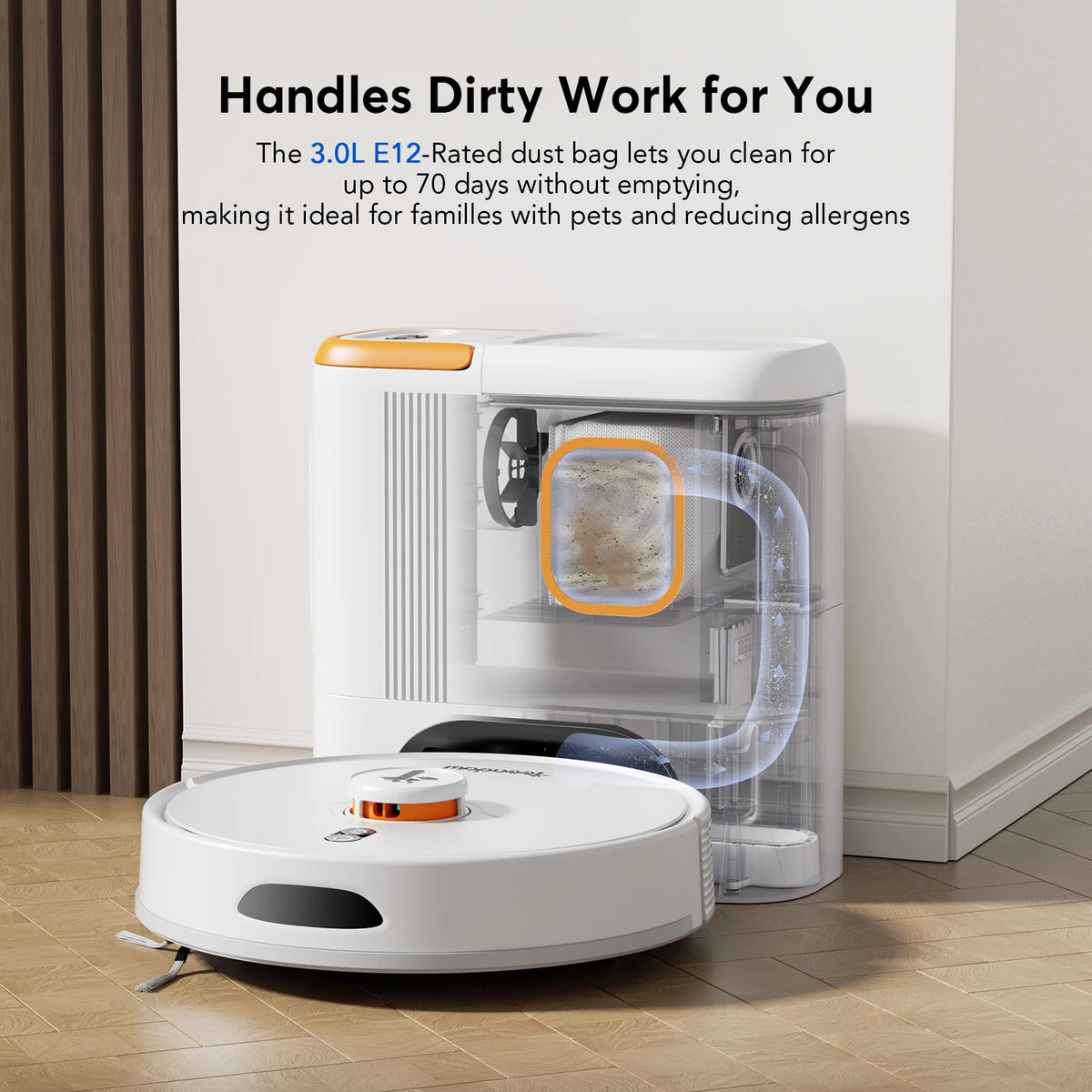 Teendow D20S Max+ Robot Vacuum Cleaner with LiDAR Smart Mapping, 6000Pa Suction, 150Min Runtime, Self-Charging & No-Go Zones