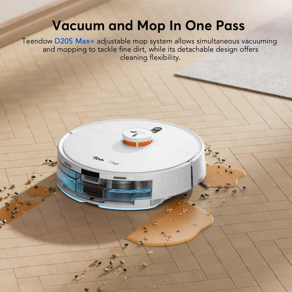Teendow D20S Max+ Robot Vacuum Cleaner with LiDAR Smart Mapping, 6000Pa Suction, 150Min Runtime, Self-Charging & No-Go Zones