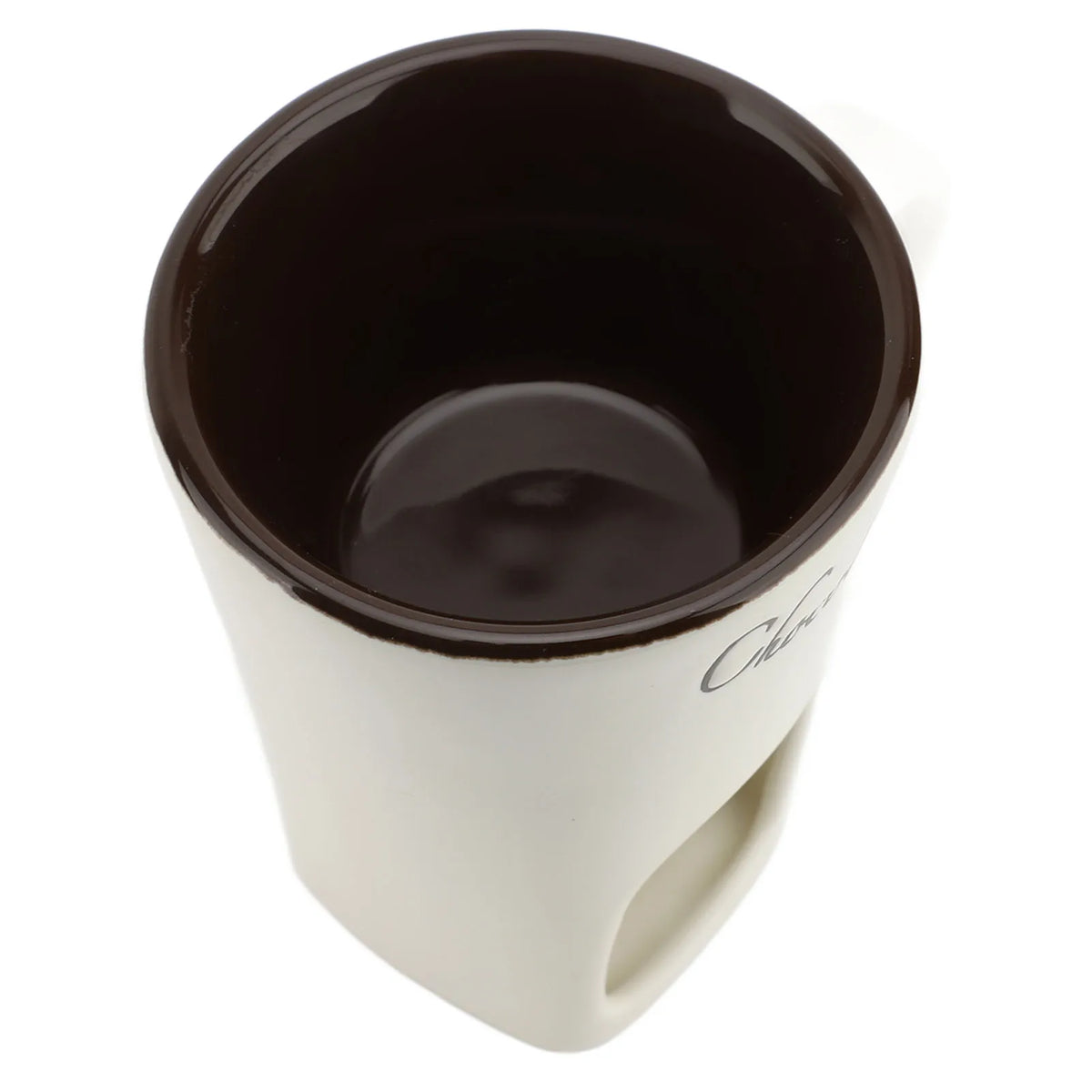 Chocolate Melting Fondue Mug Ceramic Butter Warmer Pot Chocolate Melting Supplies with Fork for Kitchen