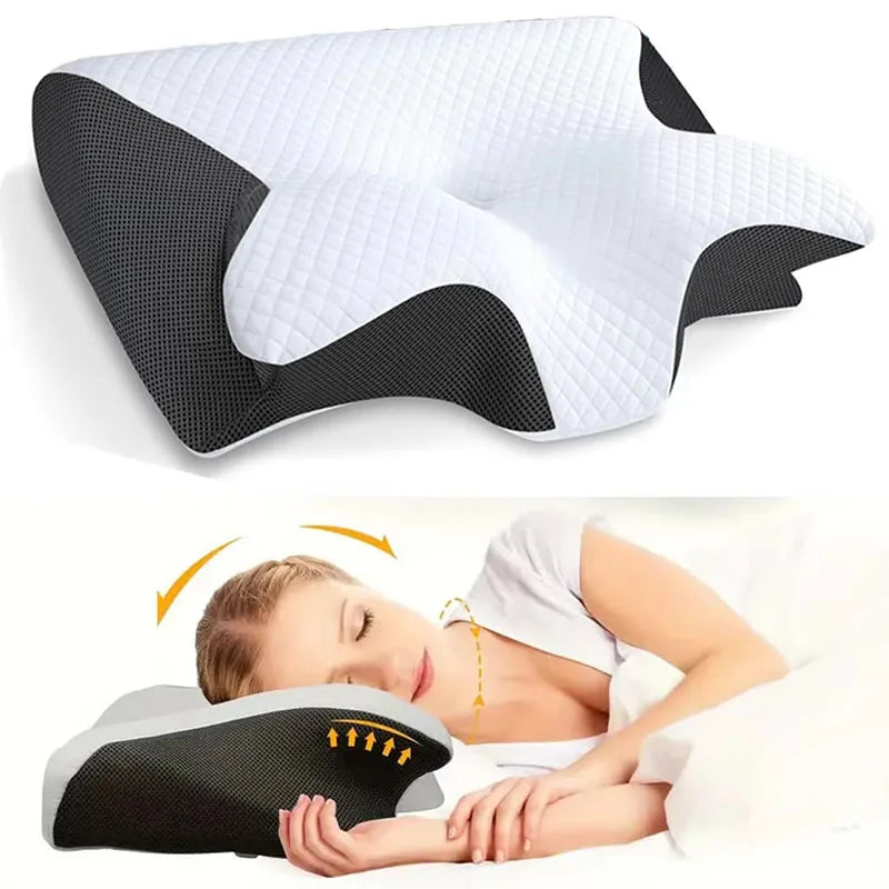 Sleep Memory Pillow Butterfly Memory Foam Neck Pillows Contoured Sleep For Neck Pain Relief Stomach Support Comfortable Pillow