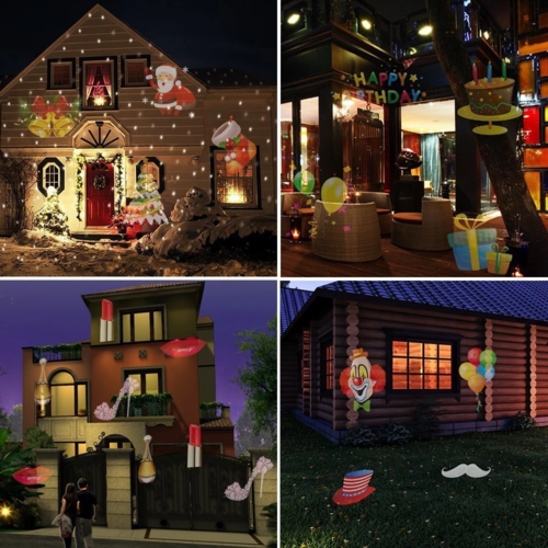 12 Pattern Waterproof Outdoor Christmas Snowflake Projector Lamp
