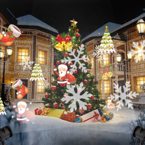 12 Pattern Waterproof Outdoor Christmas Snowflake Projector Lamp
