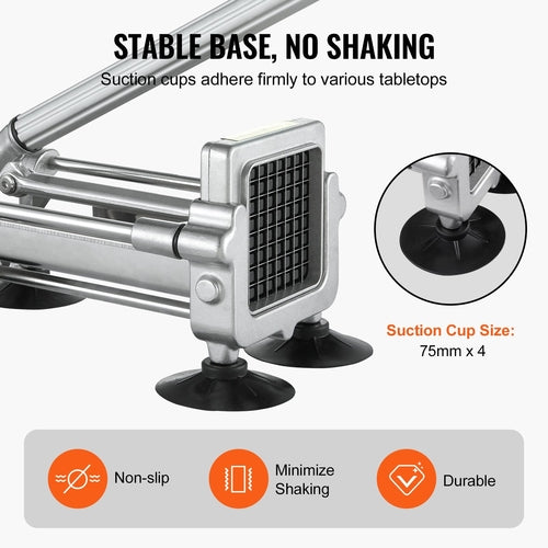 VEVOR French Fry Cutter, Potato Slicer with 1/2-Inch and 3/8-Inch